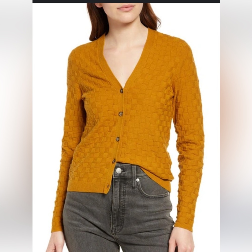 Madewell malvern sweater‎ Size S  cardigan  Antique gold Button Front